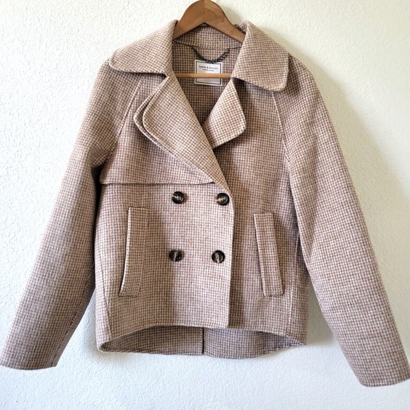 $263 Unworn Belle & Bloom I'm Yours Wool Blend Peacoat in Beige - Picture 6 of 9